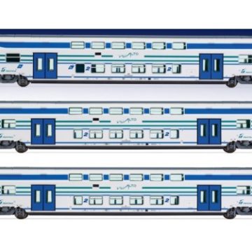 HL 5058 FS Trenitalia set di 3 carrozze Vivalto ( 1 pilota + 2 intermedie ) livrea vivalto