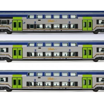 HL 5056 FS Trenitalia  set di 3 carrozze Vivalto (1 pilota + 2 intermedie ) livrea DPR epoca VI