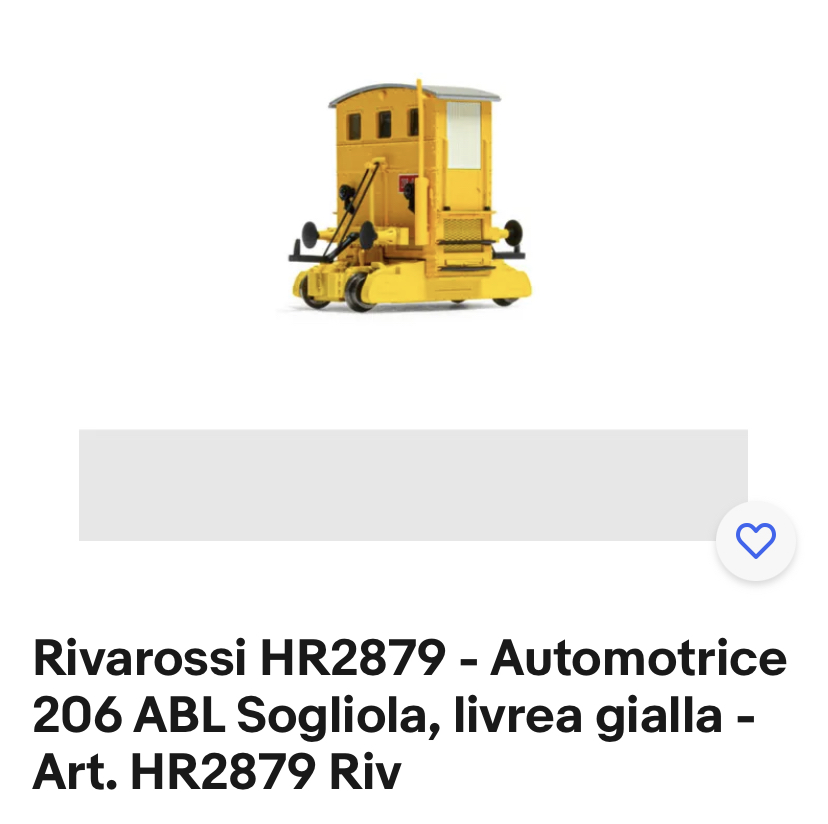 HR2879 Rivarossi Automotrice 206 ABL SOGLIOLA Livrea Gialla.