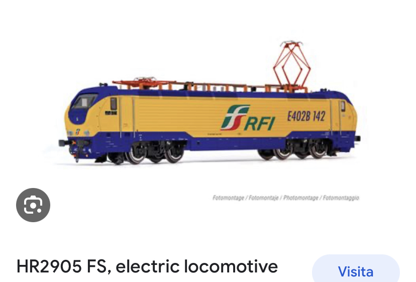 HR2905 Locomotiva E.402B livrea gialla/blu ep.VI