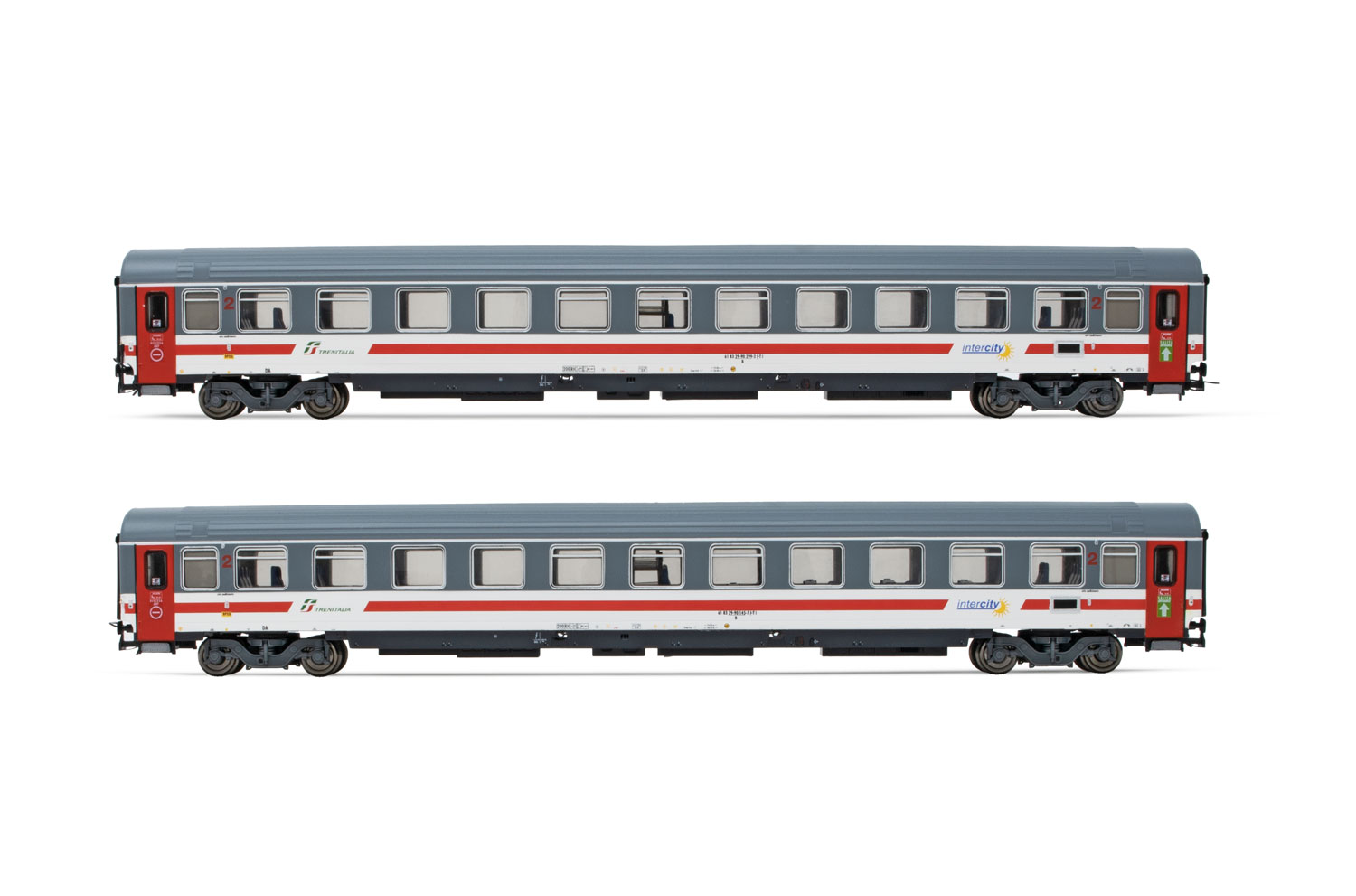 HR4356 FS set di 2 carrozze UIC-Z1 Progetto 901 di 2° classe livrea Intercity Giorno ep.IV