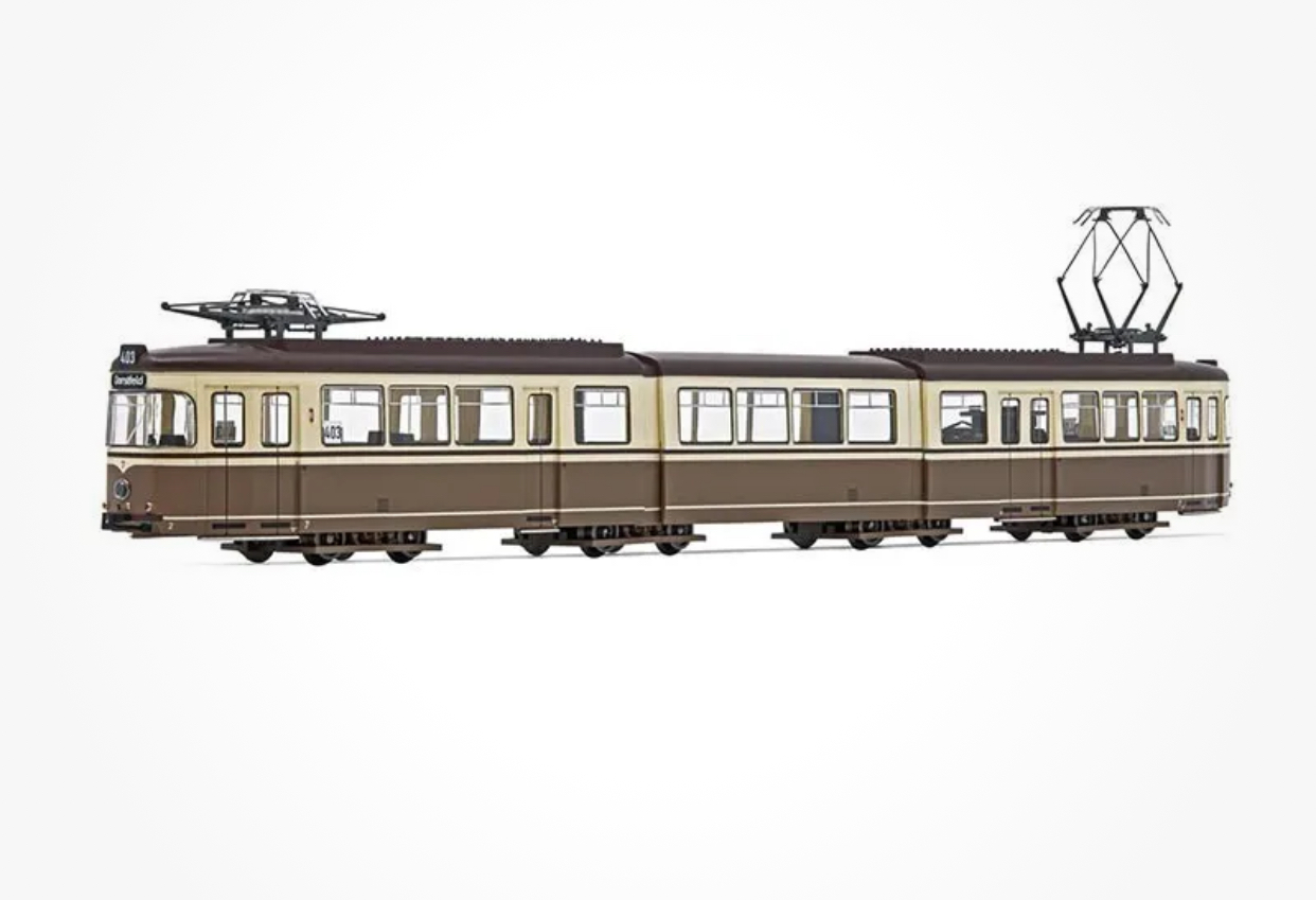 HR2859 Tram DUEWAG GT8 Versione Dortmund marrone/beige epoca IV.